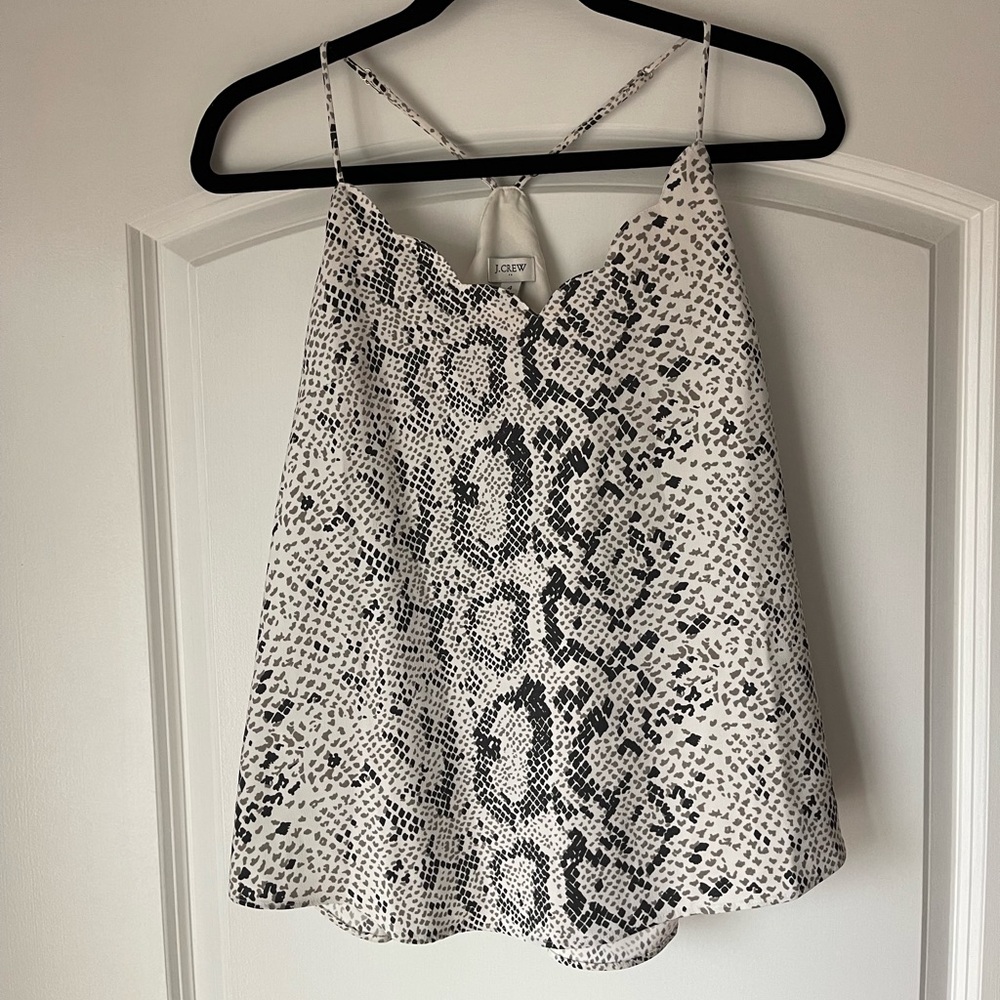 J Crew NWT snakeskin print sleeveless blouse